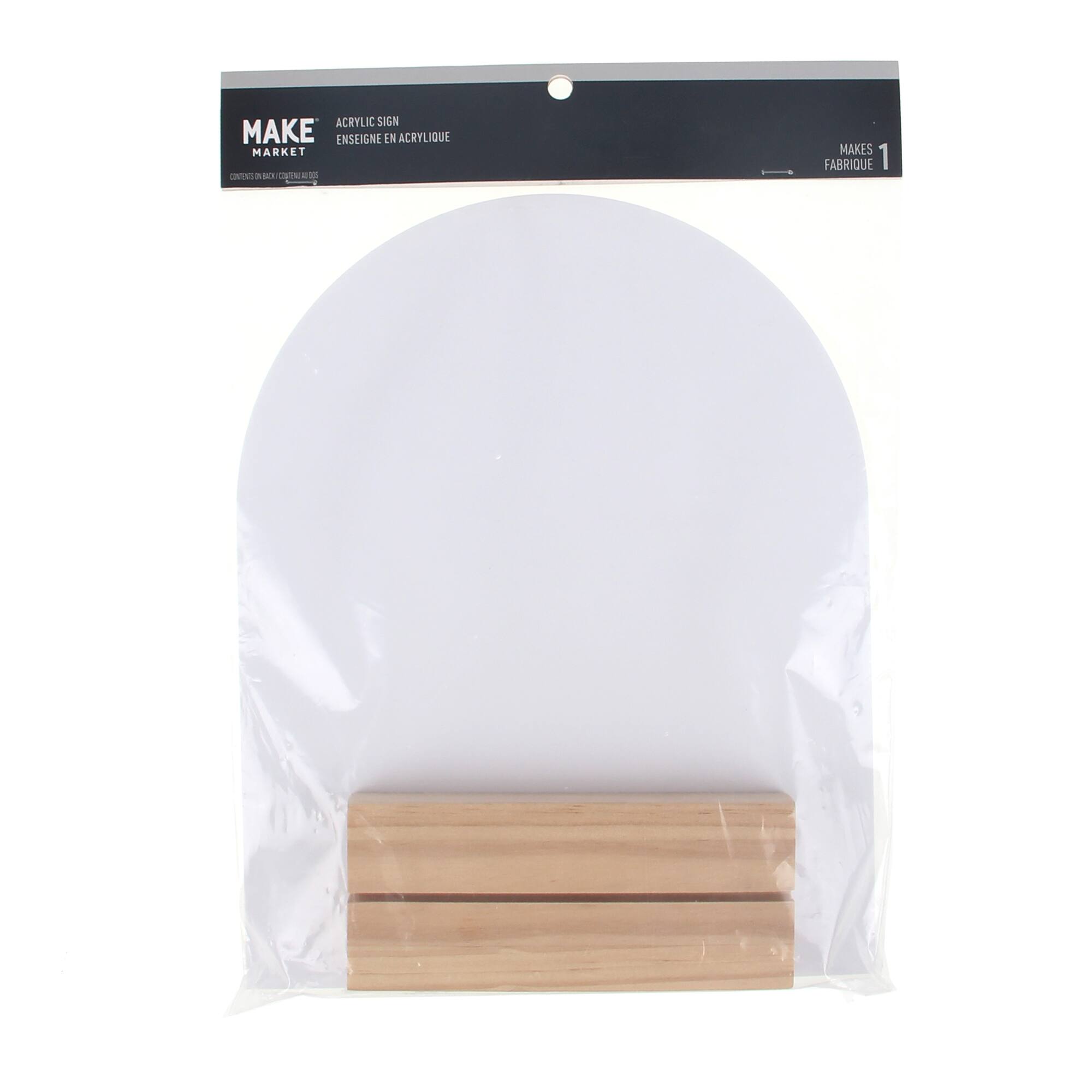 8 Pack: 10.5" Acrylic Sign with Wood Stand by Make Market®